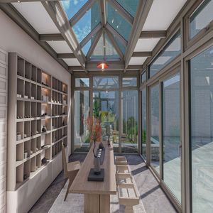 Solarium mural autonome à triple toit incliné avec terrasse supérieure - Product Image 2