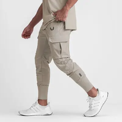 Stack pantaloni cargo da uomo pantaloni sportivi pantaloni cachi con cinturini 6 tasche