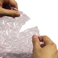 Valentijnsdag hartvormige ecovriendelijke opblaasbare luchtkussenfolie roze nylon 30% extra kussen cadeauverpakkingsmateriaal