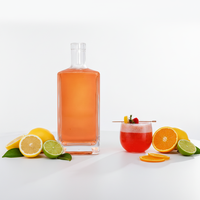 Botol Kaca Berkualitas Tinggi Brilliance untuk Vodka Whisky Tequila Brandy Diffuser 500ml Ramah Lingkungan dengan Penyimpanan Gabus Berukir
