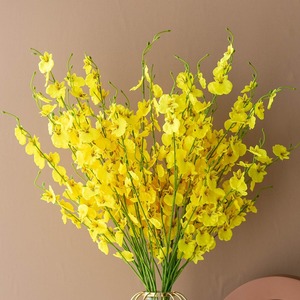 Ramo de Orquídeas Artificiales West Lake Butterfly Dancing, 66 cm, Amarillo, Arreglo Floral de Seda en Jarrón para Decoración del Hogar - Product Image 2