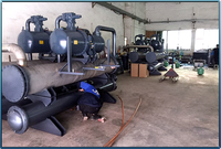 Refroidisseur industriel à vis Naser 160HP, double compresseurs, réfrigérant R-410A, pompe à aubes, refroidissement par eau, système de refroidissement haute efficacité
