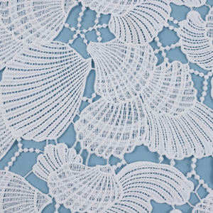Wholesale Shell Pattern Carved <strong>Lace</strong> <strong>Fabric</strong> for Dress Milk Silk - Product Image 2