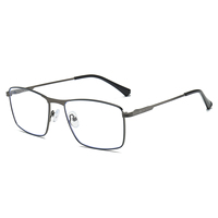 Armazones Ópticos Metálicos De Gran Tamaño Al Por Mayor Para Hombre Con Lentes Anti Luz Azul En Color Negro Y Logo Personalizado