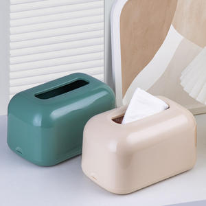 Caja de pañuelos creativa para escritorio, contenedor de almacenamiento rectangular de plástico con tapa, ecológico, para uso en el hogar y la oficina - Product Image 3