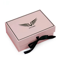 Robuste Hochwertige Rosa Wellpappe Geschenkbox Umweltfreundlich Biologisch Abbaubar Luxus-Branding Schleifenband Magnetverschluss