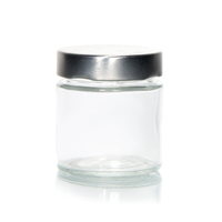 Vente en gros de mini bocaux ronds en verre de 180ml 280ml avec couvercle en métal pour épices cornichons confiture miel récipient alimentaire sûr pour cadeaux de mariage