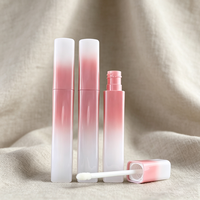 Tube de brillant à lèvres vide rose dégradé de 4 ml, flacon carré pour gloss, conteneur cosmétique pour huile à lèvres avec applicateur
