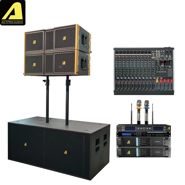 AS210 Passive Two Way Dual 10 Inch Line Array Speakers with Crossover AS212 Line Array Active Speaker Set AS28 Subwoofer Active