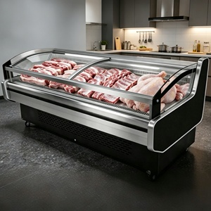 Vitrine Réfrigérée Premium pour Viande Fraîche avec Verre Courbé – Équipement de <span class=keywords><strong>Boucherie</strong></span> pour Marché à la Viande et Restaurant – Réfrigérateur Commercial - Product Image 2