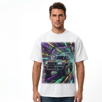 T-shirt Homme Oversize à Épaules Tombantes Coupe Boxy Lourd Personnalisé OEM Col Rond Impression Streetwear Haute Qualité