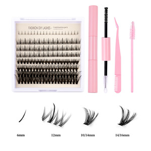 En gros, Kit <span class=keywords><strong>de</strong></span> cils en grappe D Curl naturels, pour pose individuelle et extensions <span class=keywords><strong>de</strong></span> cils DIY - Product Image 5