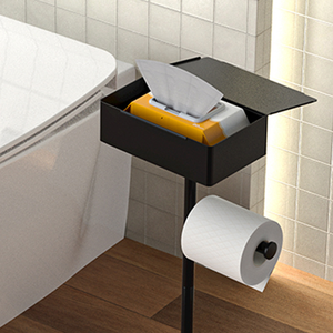 Porte-papier hygiénique pour salle <span class=keywords><strong>de</strong></span> bain Porte-serviettes en papier sans trou Porte-rouleau <span class=keywords><strong>de</strong></span> papier sur pied à tige unique - Product Image 5