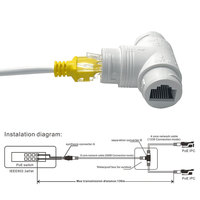 3Af 48V bis 12V Adapter kabel PC-Gehäuse Power Ethernet Splitter Inj ector für IP-Kameras PoE Supply Extend Module für Stecker/Buchse