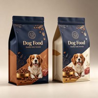 Pochette à fond plat personnalisée pour aliments pour chiens, en Mylar, résistante à l'humidité, haute barrière, sans BPA, avec fermeture éclair, pour emballage de friandises pour animaux de compagnie
