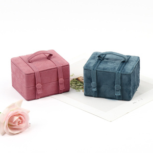 Inserto de cuero vegano portátil de viaje romántico The Snap lindo collar de terciopelo Multi Display cajas de joyería para mujeres 2021 - Product Image 5