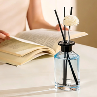 Diffuseur d'huiles essentielles en verre artisanal de qualité supérieure, capacité de 180 ml, sans BPA, sans alcool, longue durée (3 mois), multi-usages, pour la maison