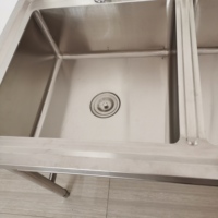 Wastafel Baja Anti Karat 1.0mm Berkualitas Tinggi dengan Lapisan Pembersih Otomatis, Kapasitas Beban 300kg/m, untuk Dapur Komersial dan Sekolah