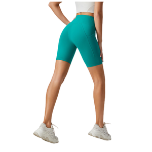 Pantalones de Fitness Ajustados de Cintura Alta para <span class=keywords><strong>Mujer</strong></span> al por Mayor, Shorts de Correr con Efecto Levanta Glúteos, Leggings de Yoga - Product Image 5