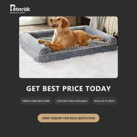 Quadratisches Memory-Schaum Hundebett Sofa Atmungsaktiv für Alle Jahreszeiten für Kleine Mittlere Große Hunde Waschbar