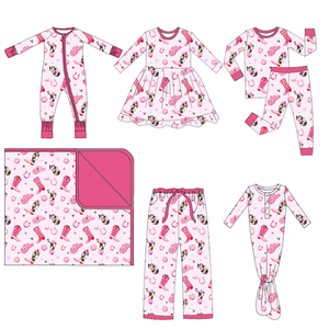 Mùa Thu Tùy Chỉnh Mẹ Và Tôi Tre Phù Hợp Với Quần Áo Phương Tây Chủ Đề Phụ Nữ Trẻ Em Tre Đồ Ngủ Ngủ Cao Nguyên Bò Tre Bé Zippy - Product Image 3