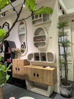 Meuble de salon en bois massif avec base anti-trapezoid