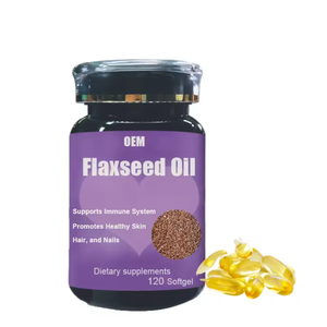 Capsules molles d'huile de lin Omega 3 6 9 Raw OEM pour la santé du cœur, de la peau et des cheveux - Product Image 1