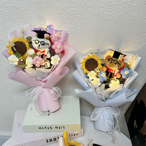 Bouquet di giocattoli fatti a mano personalizzati <span class=keywords><strong>regalo</strong></span> di san valentino per la laurea di <span class=keywords><strong>compleanno</strong></span> della ragazza orso mazzi di fiori per studenti e insegnante <span class=keywords><strong>regalo</strong></span> - Product Image 2