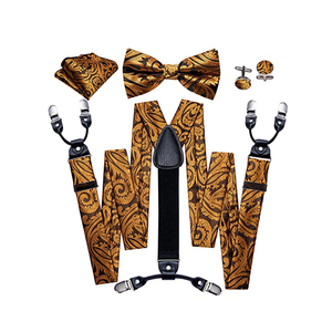 Bretella Paisley a forma di y regolabile di lusso di alta qualità per <span class=keywords><strong>uomo</strong></span> papillon fazzoletto Set di gemelli <span class=keywords><strong>bretelle</strong></span> cinturino formale - Product Image 2