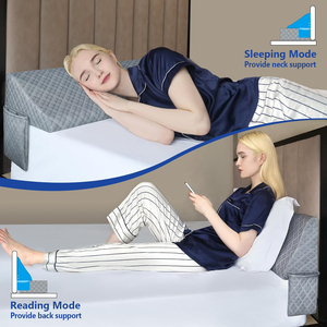 Coussin triangulaire Queen Size 100% fibre <span class=keywords><strong>de</strong></span> bambou, cale-tête en mousse à mémoire <span class=keywords><strong>de</strong></span> forme, rembourrage imperméable pour espace <span class=keywords><strong>de</strong></span> matelas, design à poches sur 2 côtés - Product Image 4