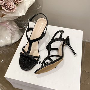 Eleganti e Lussuosi <span class=keywords><strong>Sandali</strong></span> <span class=keywords><strong>da</strong></span> Donna con Tacco Alto e Plateau, Decorati con Strass, Nuovo Design Estivo per Esterni - Product Image 5