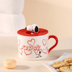 Taza de Cerámica Snoopy de 420 ml con Tapa 3D, Caja de Regalo, Diseño de Corazón, Taza de Café para Parejas, Regalo para el Día de la Madre, Venta al Por Mayor - Product Image 6