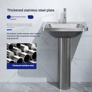 Lavabo sur pied en acier inoxydable pour salle de bain - Product Image 5