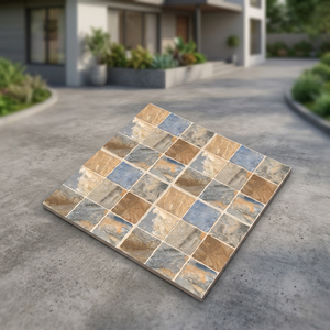 Carreaux de sol extérieurs en porcelaine mate rustique jaune clair 400x400mm, durables et résistants - Product Image 6