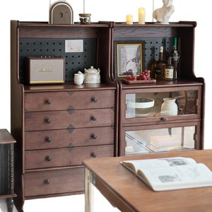 French Retro Style Floor Standing <b>Sideboard</b> With Drawers And Glass Doors Living Room Storage Cabinet - Product Image 5