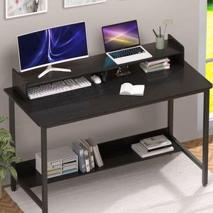 Mesa de Computadora de Madera con Estructura de Metal y Soporte para Monitor, Convertible, para Dormitorio o Sala de Estar - Product Image 1