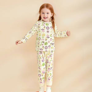 Ensemble <span class=keywords><strong>pyjama</strong></span> floral de dessin animé pour filles - Vêtements de nuit doux et respectueux de la peau à manches longues pour filles (taille 80-140) - Product Image 4