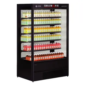 Refroidisseur de boissons supermarché à fermeture automatique porte en verre congélateur refroidissement par air réfrigérateur réfrigérateur commercial
