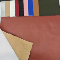 En stock tissu en cuir souple extensible à 2 voies tissu en cuir avec support en daim tissu en cuir végétalien coupe-vent pour veste