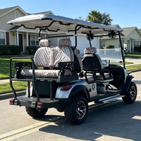 Voiturette de golf électrique personnalisée 6 places, batterie lithium, homologuée route, buggy tout-terrain gris métallisé pour le tourisme et les terrains de golf