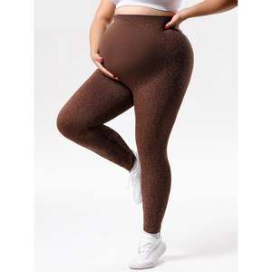 Leggings gainants pour femmes enceintes, ultra-confortables, couleur café, assortis, nouvelle collection 2026, grande taille, pantalon de sport - Product Image 3