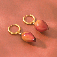 Anting Bunga Mawar Vintage Lapis Emas 18K Baja Tahan Karat Mewah Ringan Berkualitas Tinggi Serbaguna Hipoalergenik Perhiasan Stud Wanita