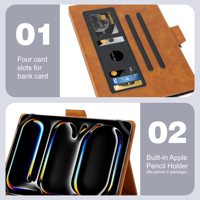 Casing Tablet Kulit Universal untuk iPad, Dompet Pelindung untuk Samsung Tab, Honor Pad, Matepad, Redmi Pad, Dll. Ukuran 10 inci, 8 inci, 7 inci TB056