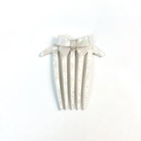 Peigne à cheveux en acétate nacré motif nœud papillon, peigne latéral à dents larges en écaille de tortue ivoire, peigne français décoratif poli