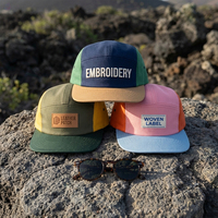 Casquette de camping 5 panneaux en coton vierge SHINY Premium, logo personnalisé, faible MOQ, non structurée, pour sports de plein air, plage, respirante, imperméable pour hommes