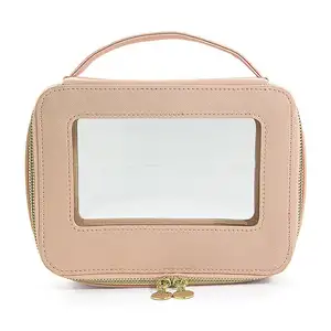Индивидуальная прозрачная косметичка кожаная сумка для туалетных принадлежностей Дорожная сумка на молнии ПВХ косметичка