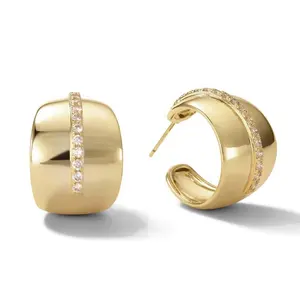 Gemnel prodotti di vendita caldi 2023 donne in ottone placcato oro reale 18 carati orecchini grandi esagerati grossi di alta qualità