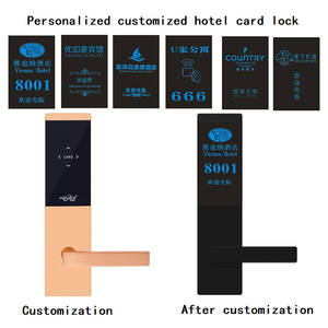 Serrure de porte intelligente personnalisée pour chambre d'hôtel avec déverrouillage par carte/clé, application Tuya, antivol, personnalisation du logo OEM et du numéro de chambre pour appartements - Product Image 1