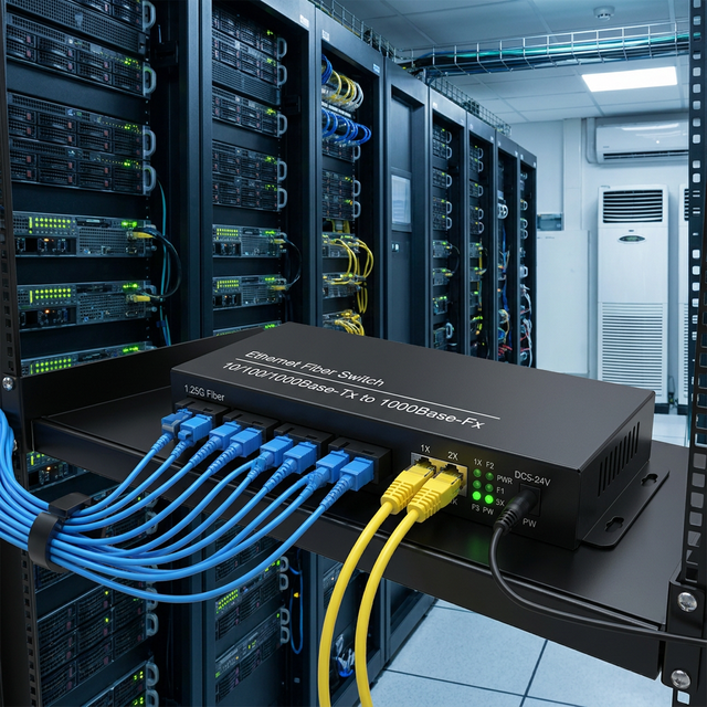 10/100/1000Mbps 4 Fiber Port+ 3 RJ-45 Port SC Switch Fiber Optic Media Converter 1000M Optical Converter