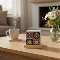 Sous-verres carrés modernes personnalisables en céramique écologique, vierges pour sublimation, avec base en liège, réutilisables